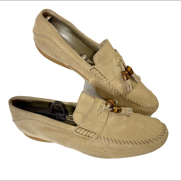 Mens Gucci Suede Tan Car Driving Shoe Loafer 10 - Picture 2 of 11